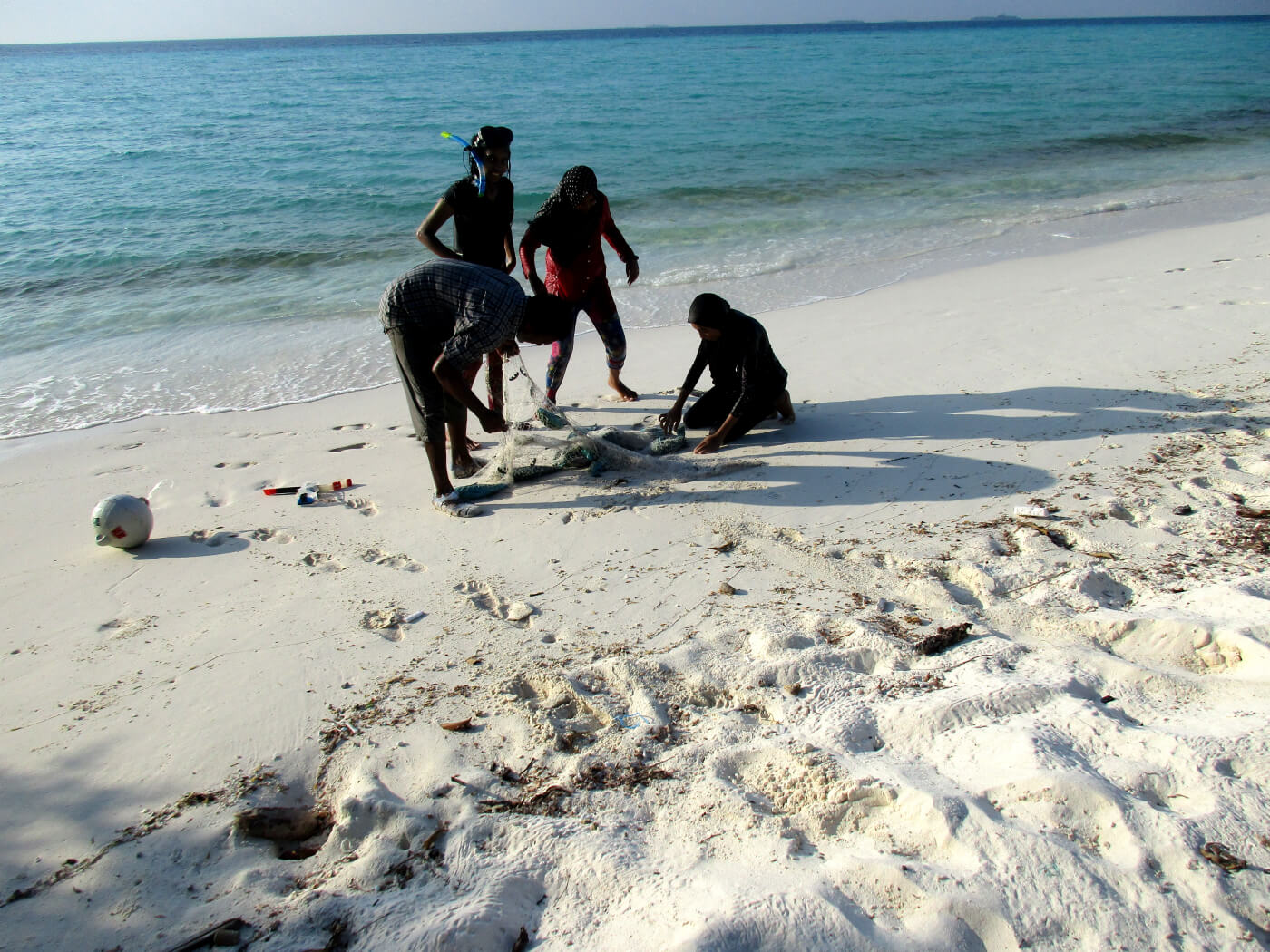 Fischfang am Strand